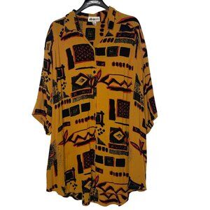 We Be Bop Vintage Tunic Sz 4X Artsy Art to Wear Funky Geometric Abstract